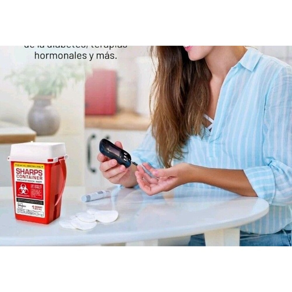 BioBox SC-1Q Red Biohazard Sharps Container, 1 Quart (946 mL)